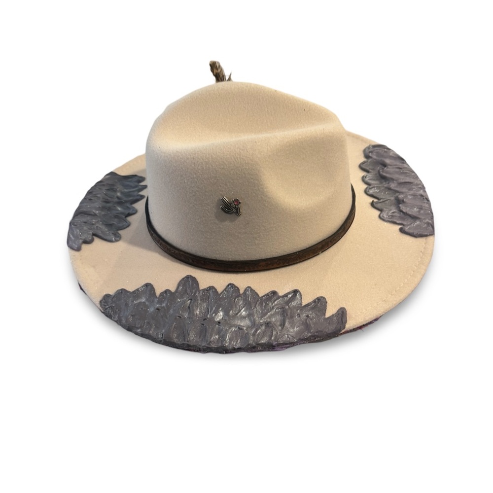 Purple Lilac custom painted hat
